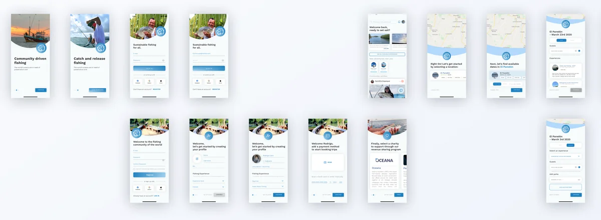 Fishfine app screens